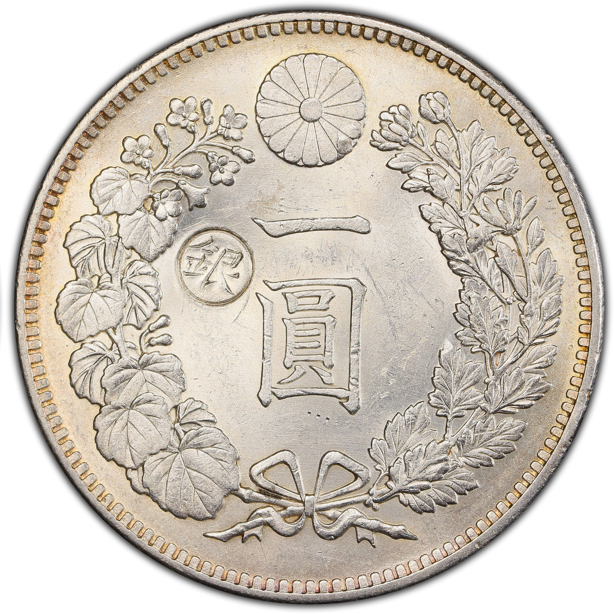 1894年日本明治27年新1元银币小型左丸银