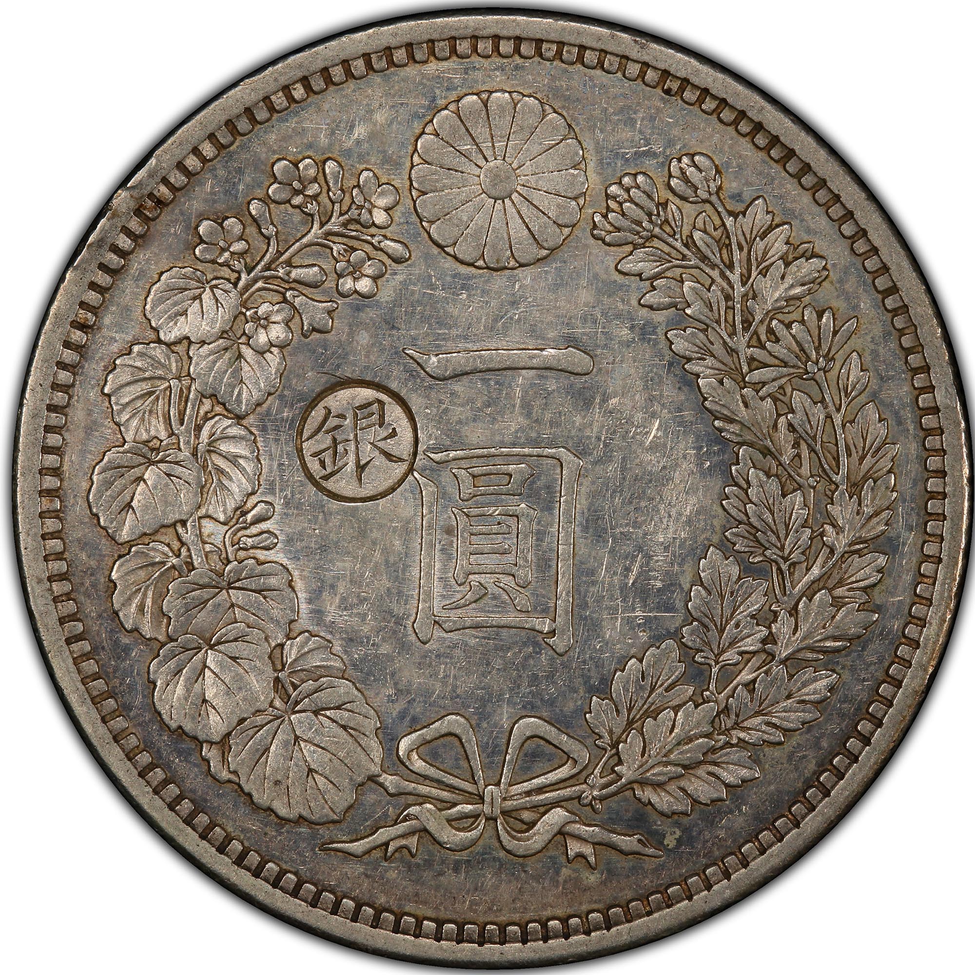 1883年日本明治16年新1元银币大型左丸银