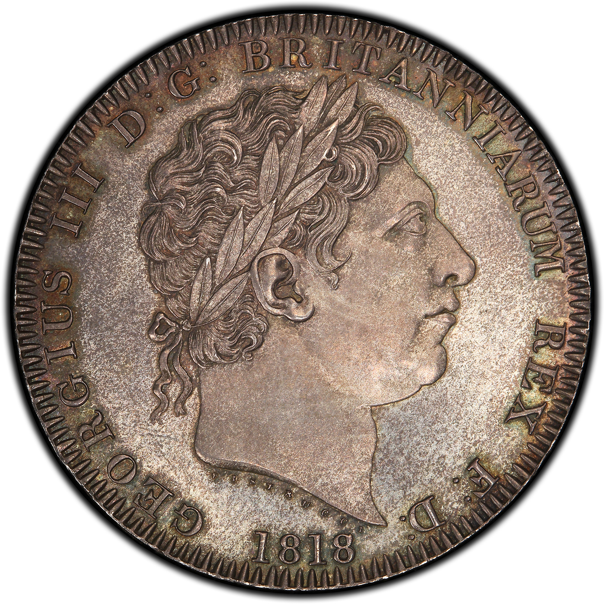 1818年英国乔治三世马剑1克朗银币