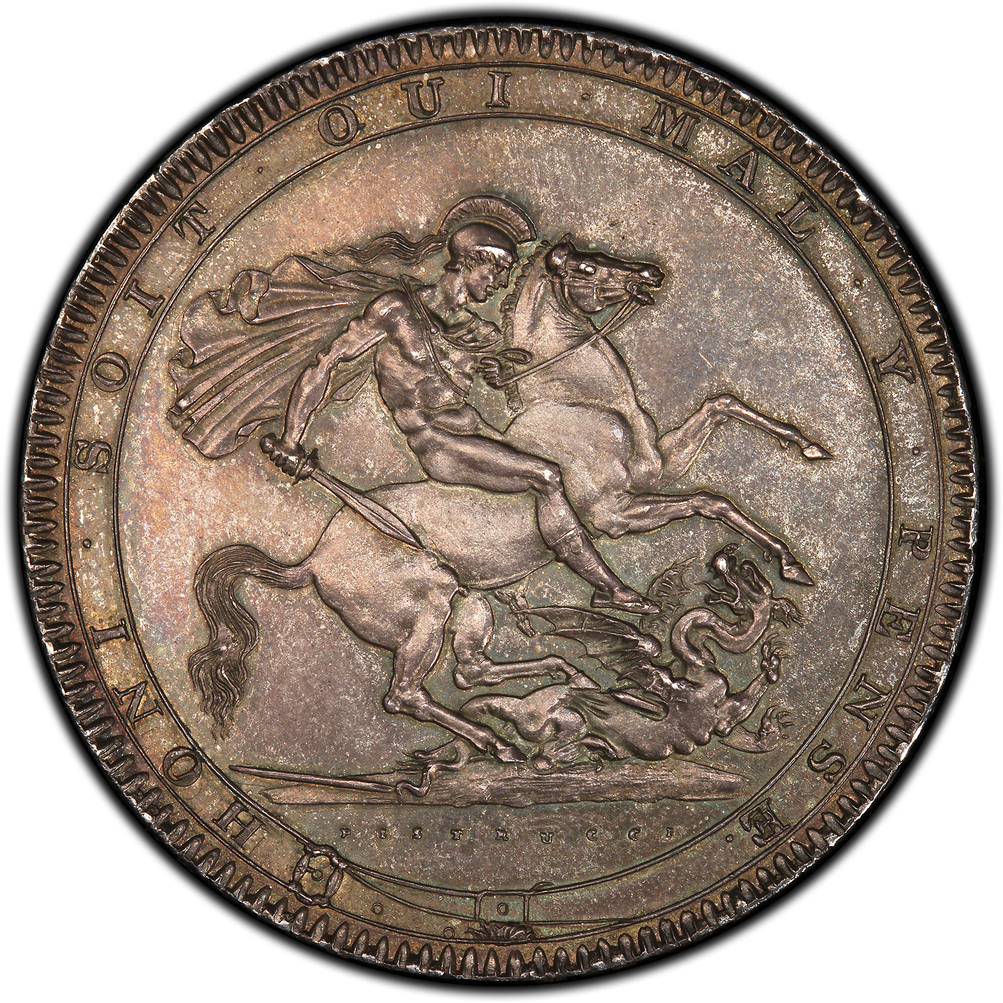 1818年英国乔治三世马剑1克朗银币